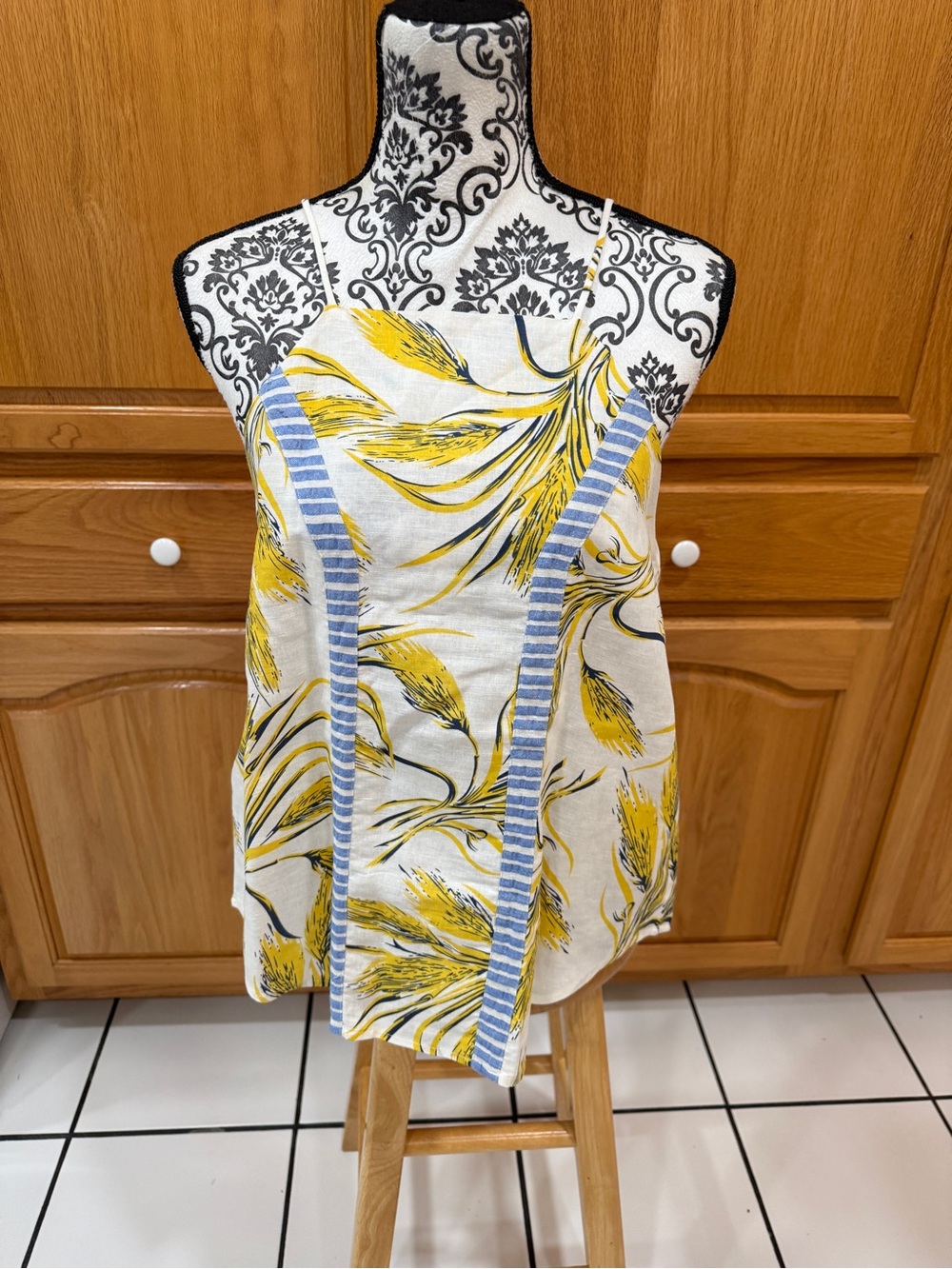 Maeve Anthropologie Botanical Print Asymmetrical Tank Top Large